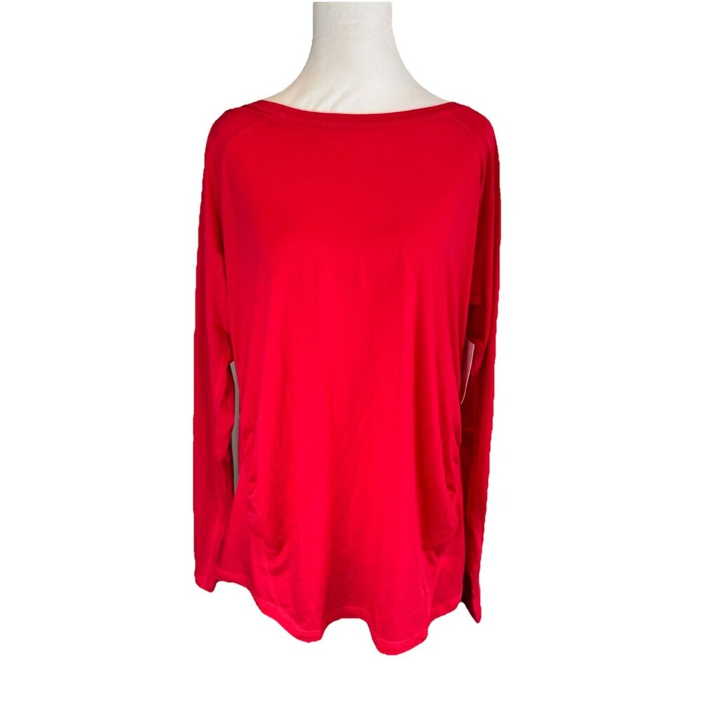Tek Gear Top Size Medium Red Active Dry Maternity Long Sleeve Tee NWT Womens